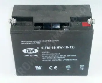 Аккумулятор DDE 12V /18Ah 6-FM-18 (HW-18-12) 180x75x165 (+) справа для DPG10553E унив. 51270-G8A2-0000 Аккумулятор DDE 12V /18Ah 6-FM-18 (HW-18-12) 180x75x165 (+) справа для DPG10553E унив.